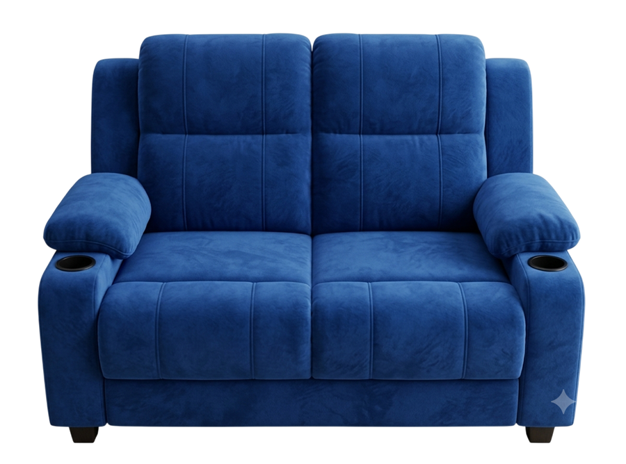 Reclining loveseat, royal blue